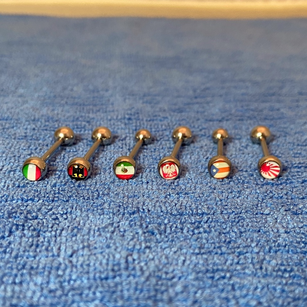 🌳 4/$20 “COUNTRY” Set of 6 Tongue Rings